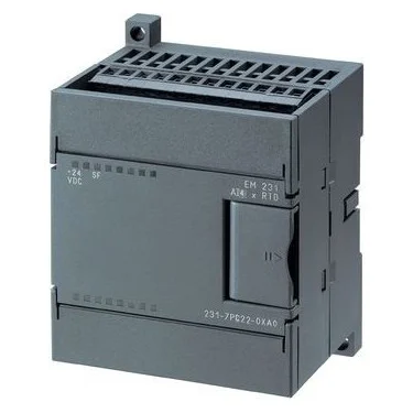 An example of a Siemens S7-200 PLC module, showcasing its compact design.
