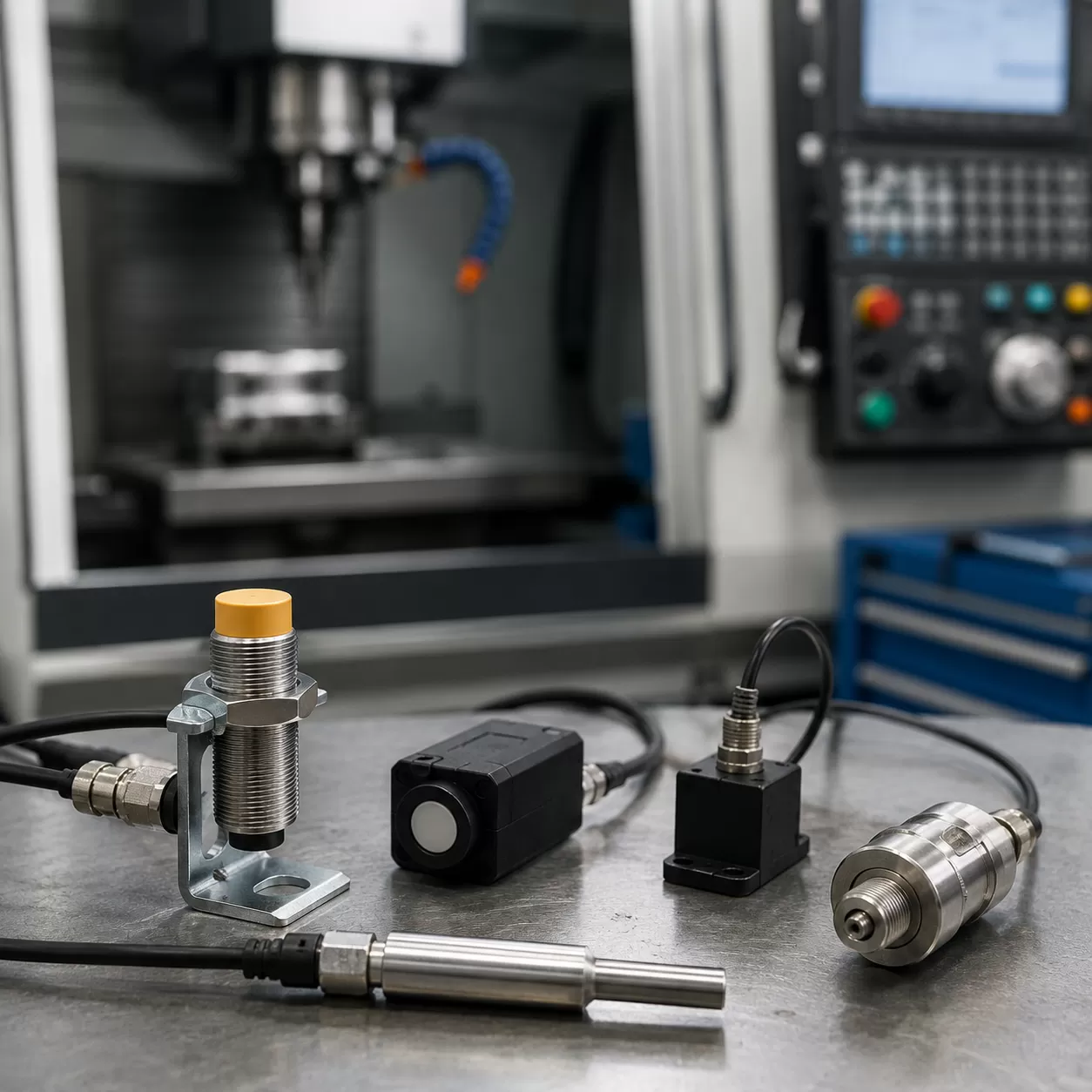 Discover top five budget-friendly IIoT sensors for CNC monitoring including vibration, temperature, power, and proximity sensors to reduce downtime and boost productivity.